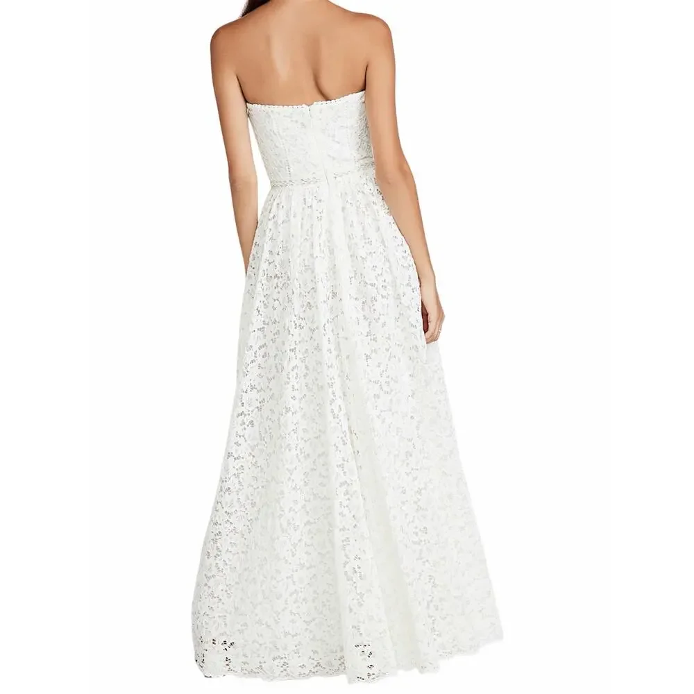 Jonathan Simkhai Strapless Lace Bridal Dress Convertible White Size 6 - Picture 2 of 12